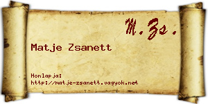 Matje Zsanett névjegykártya